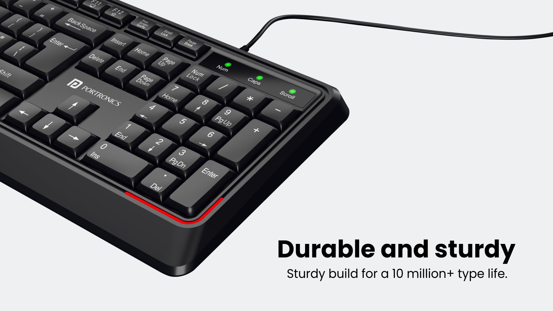 Portronics Ki-Pad wired gaming keyboard Sturdy build for a 10 million+ type life