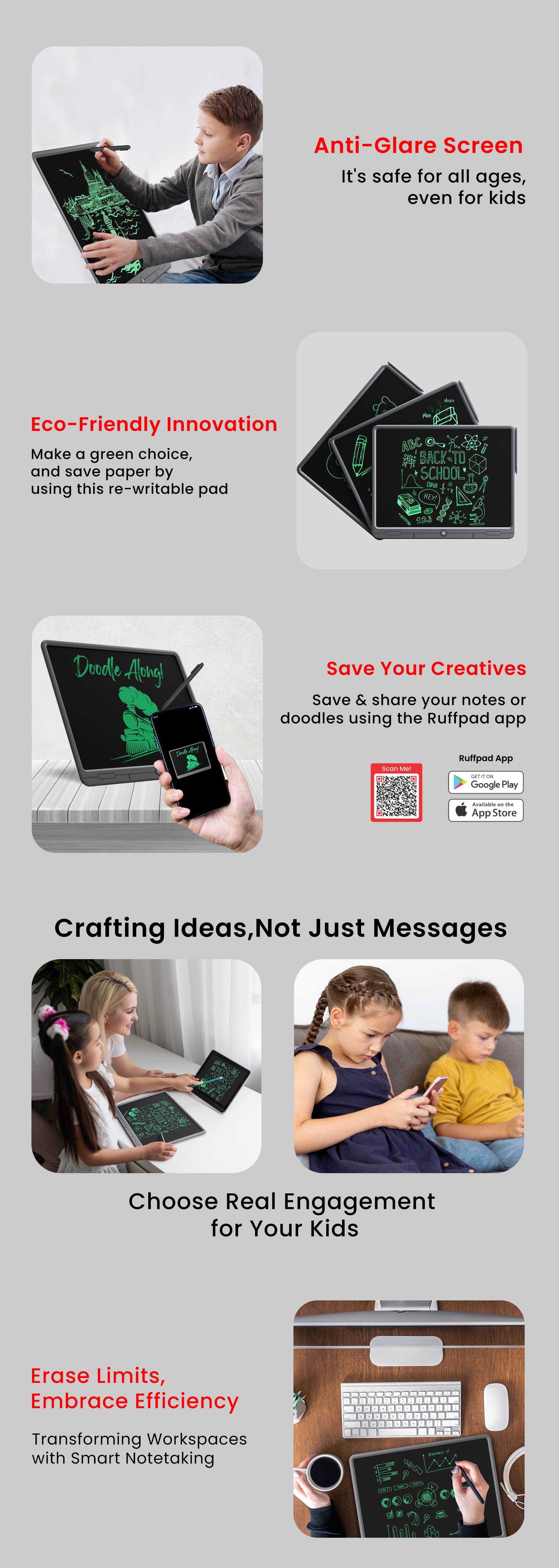 Portronics Ruffpad 21 LCD Writing Pad and lcd writing tablet for kids