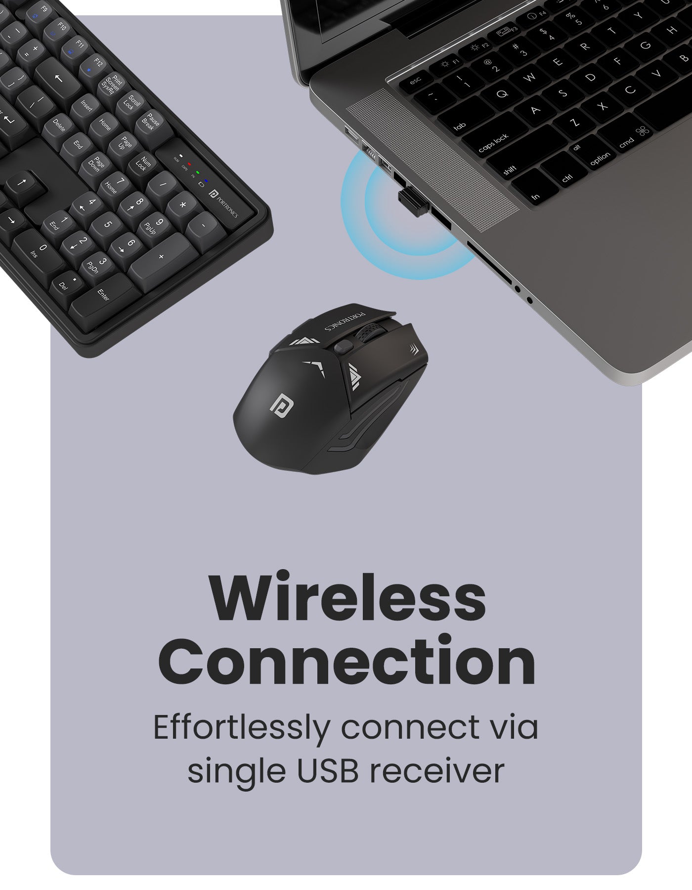 Portronics Key9   Multimedia Wireless Keyboard and  Mouse Combo| laptop wireless keyboard