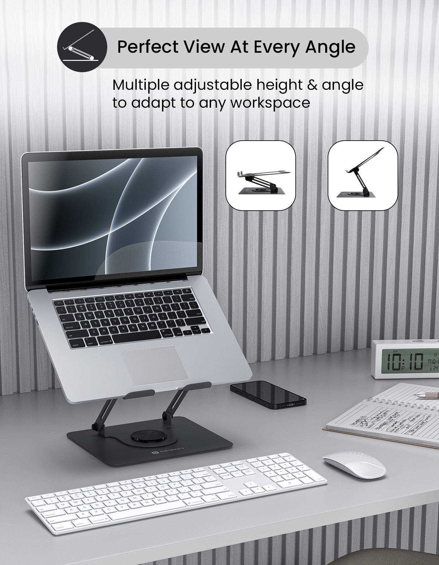 Height adjustable laptop stand from portronics