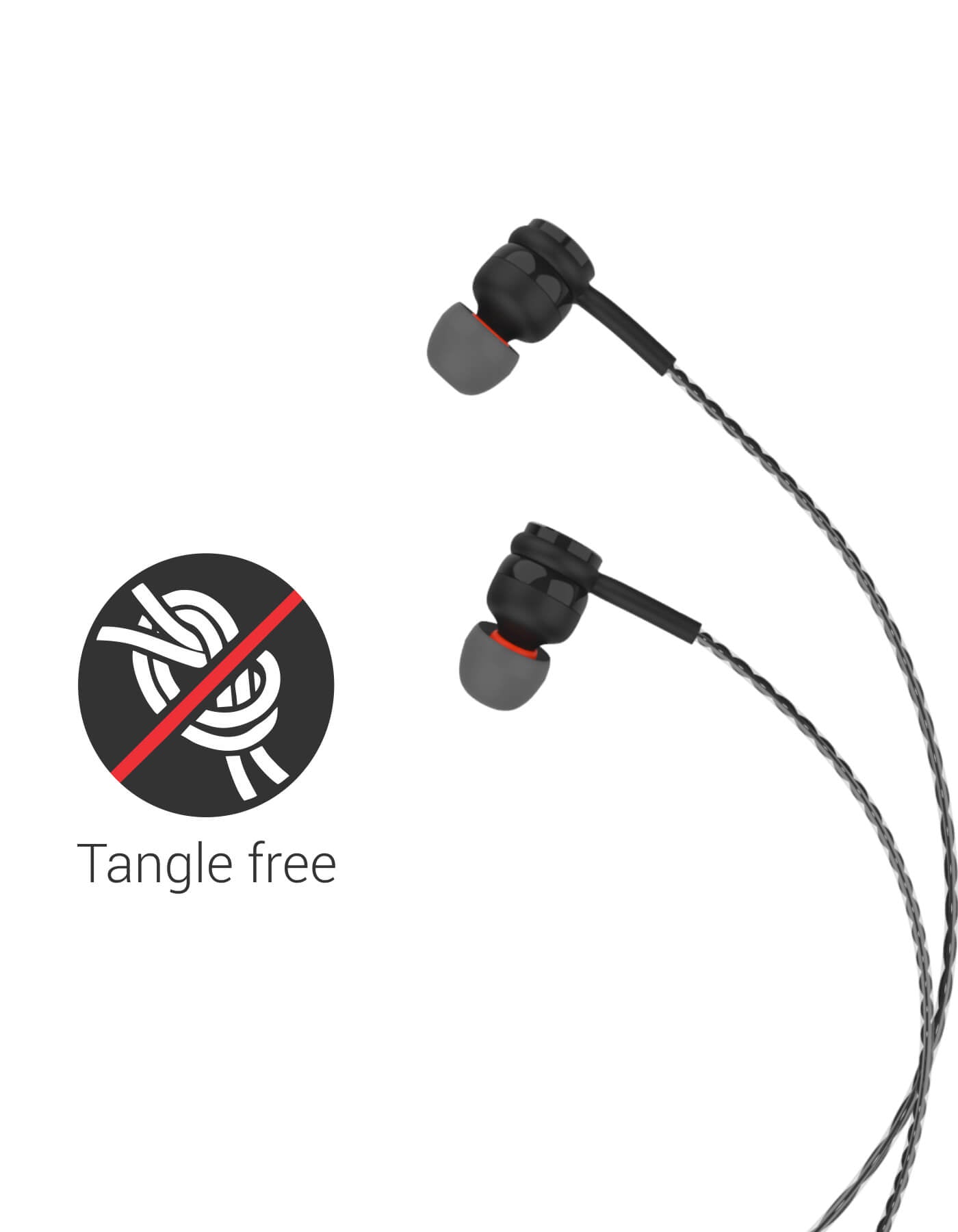 Portronics Conch Gama wired earphone tangle free wire