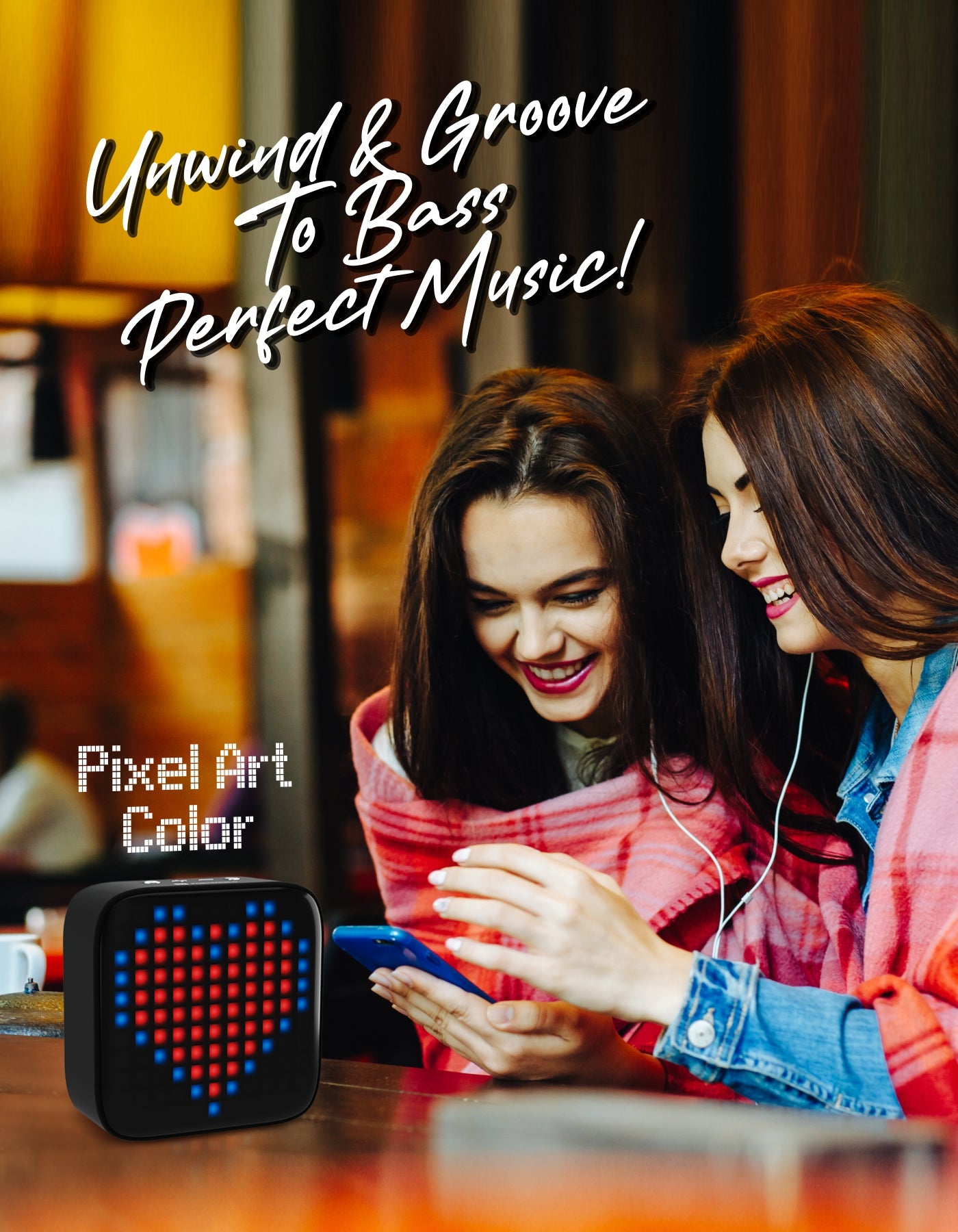 Portronics Pixel - best mini Wireless Bluetooth Portable Speaker pixel art colour