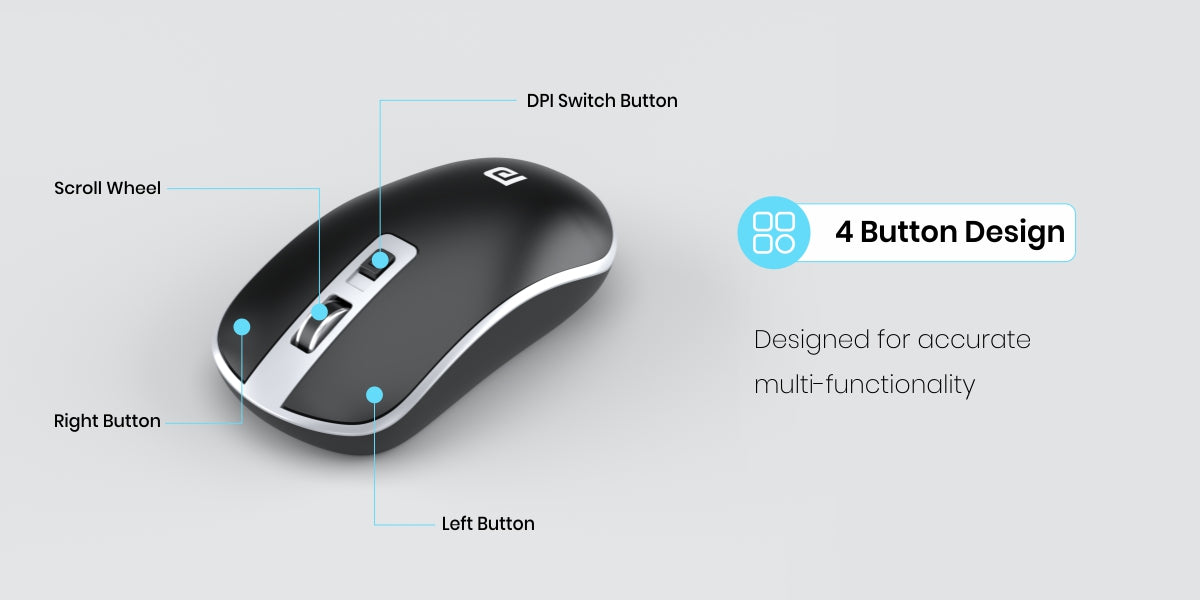Portronics Toad 14 Wireless Mouse with buttons