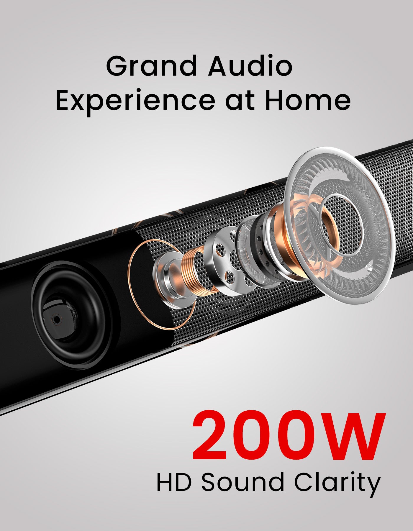 Portronics Pure Sound 105 Wired Subwoofer 200W Wireless SoundBar live the cenima life everyday