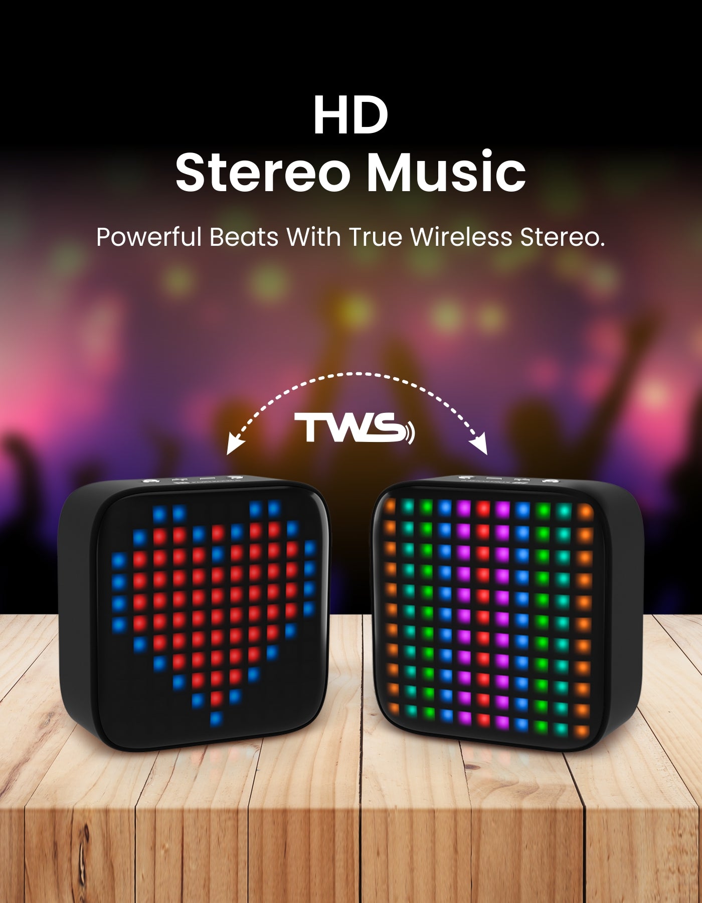 Portronics Pixel - Wireless Portable mini Speaker bluetooth powerful beats