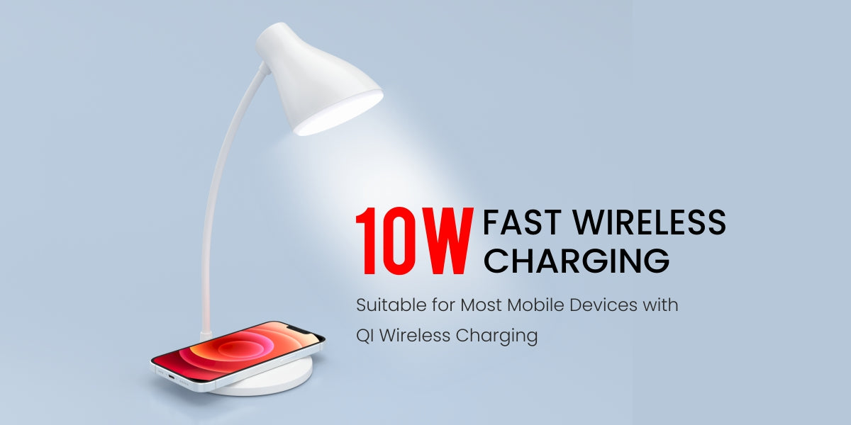 Brillo 3 - 2-in-1 Wireless Charger Lamp With 10W Wireless Fast Charger