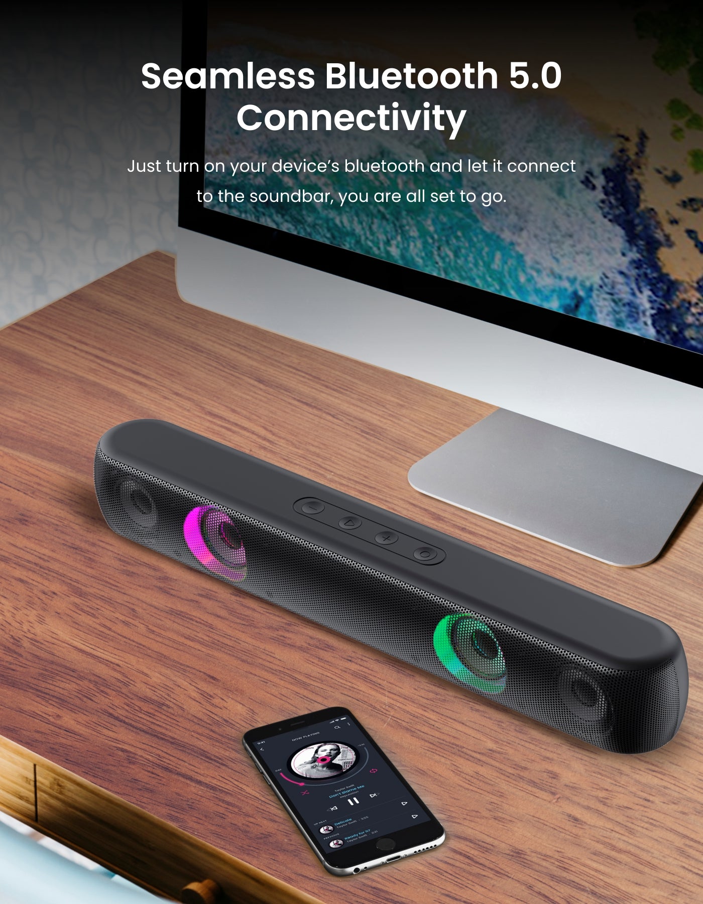 Portronics Decibel 21 Bluetooth Soundbar bluetooth 5.0 connectivity