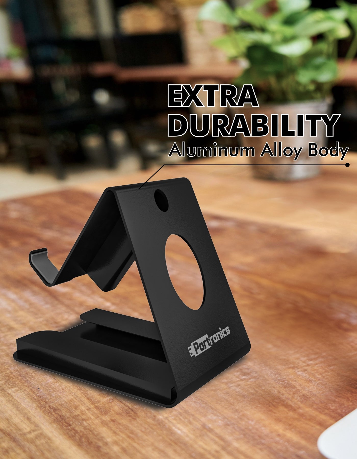 Portronics mobile/phone holder black in colour Modesk 4