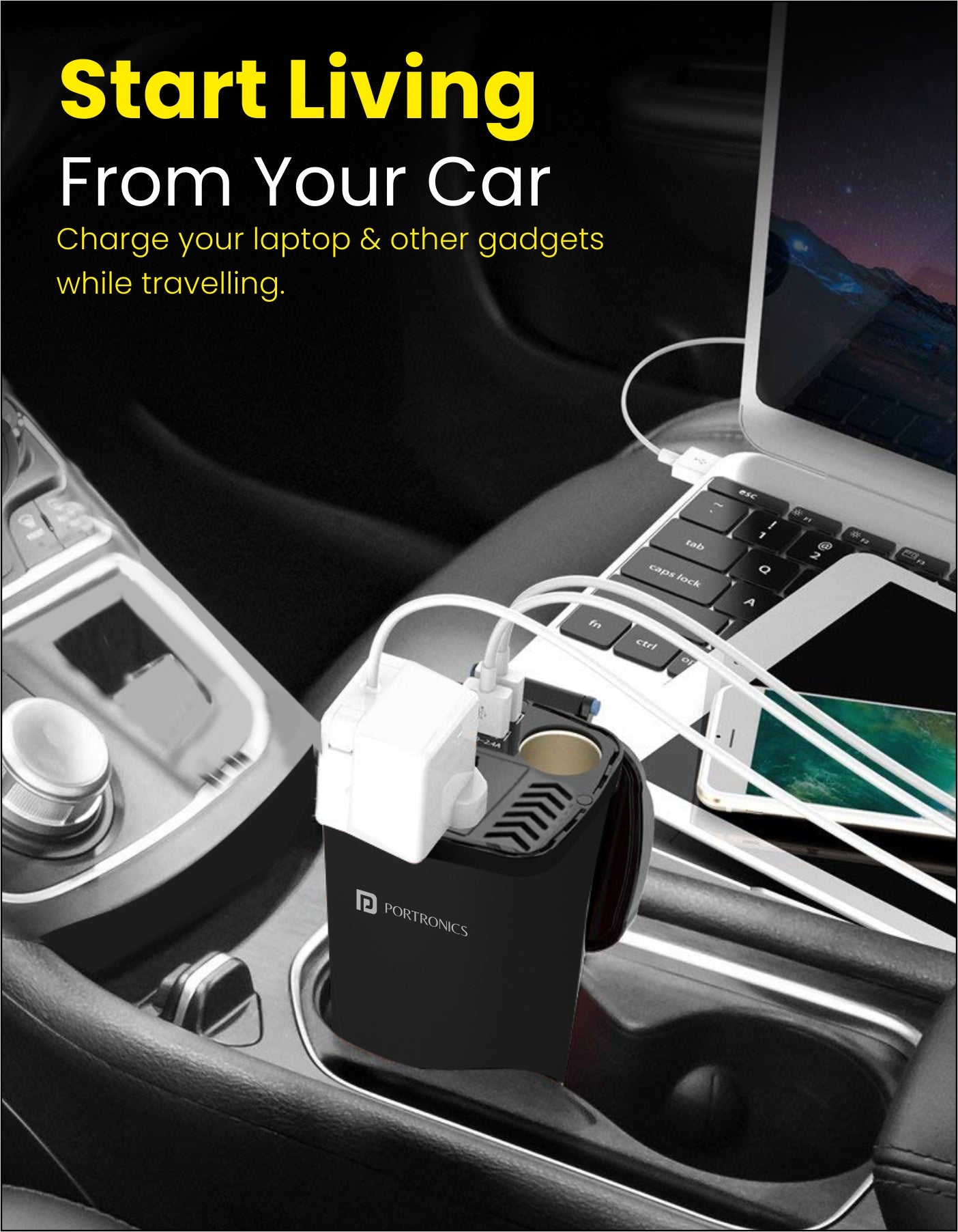 Buy Portronics CarPower One - Car Power Inverter & USB Charger