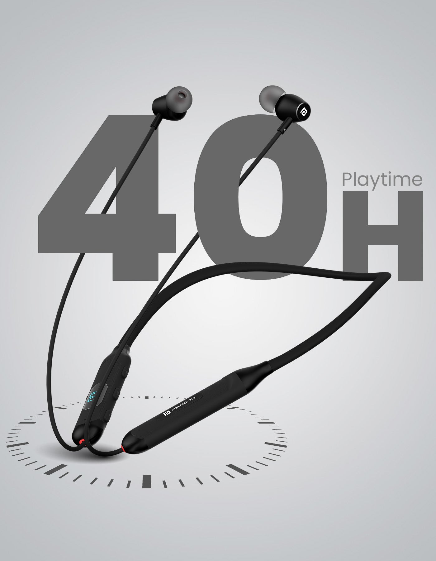 Portronics Harmonics Z8 neckband with 40hr playtime Wireless headphone| bluetooth neckband earphone online