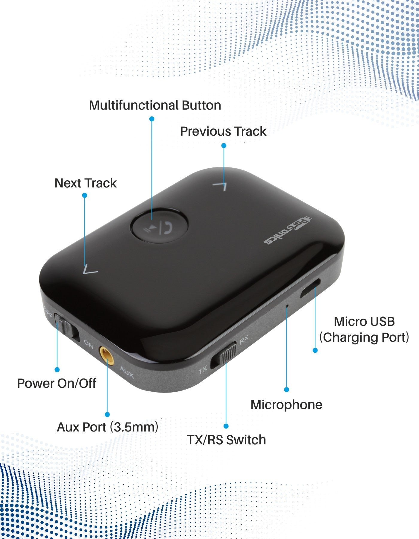 Portronics Auto 14 Wireless Bluetooth Audio Adapter