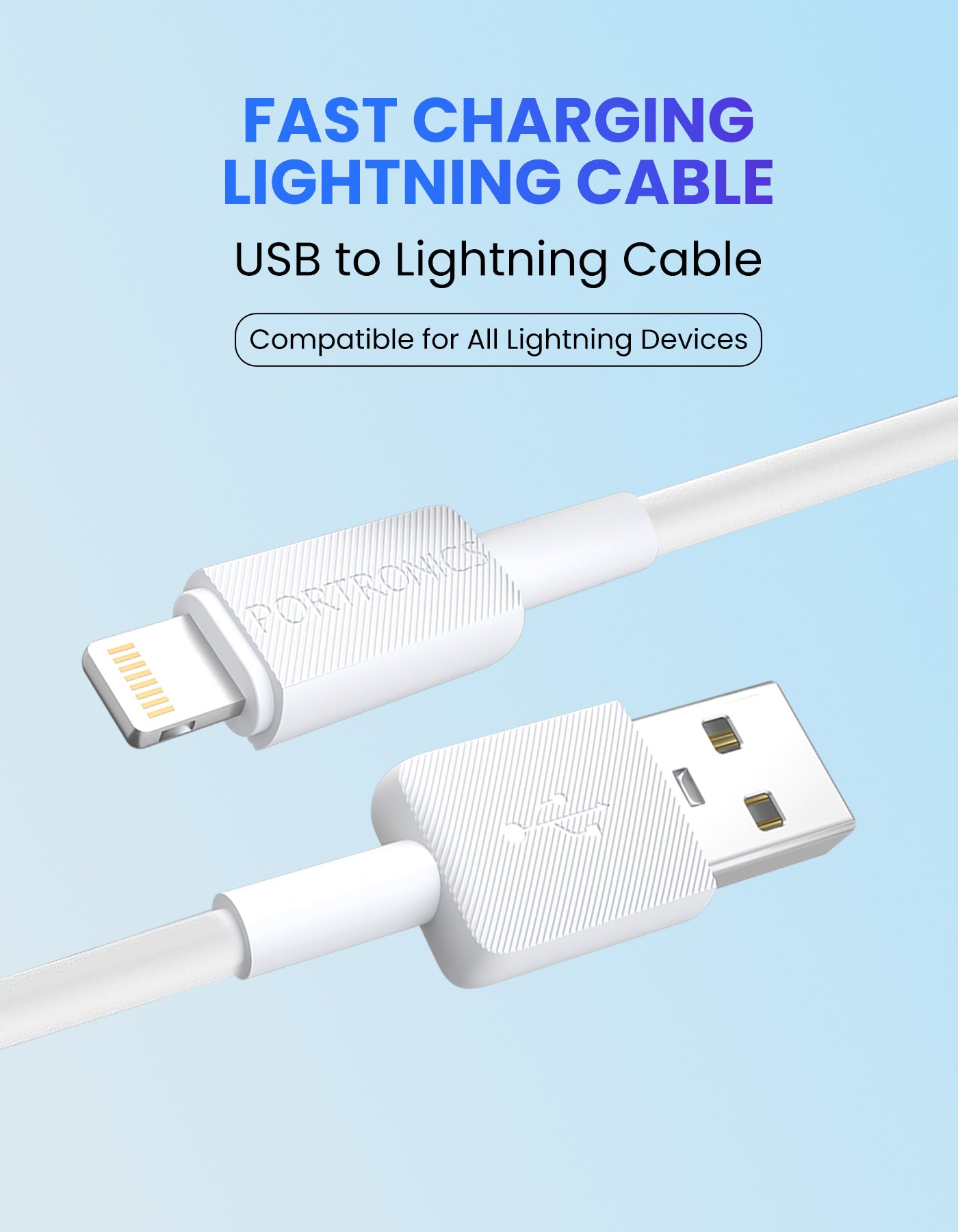 Portronics Konnect Link - 8 pin Fast charging Cable for Iphone| fast charging lighting cable| usb cable for iphone