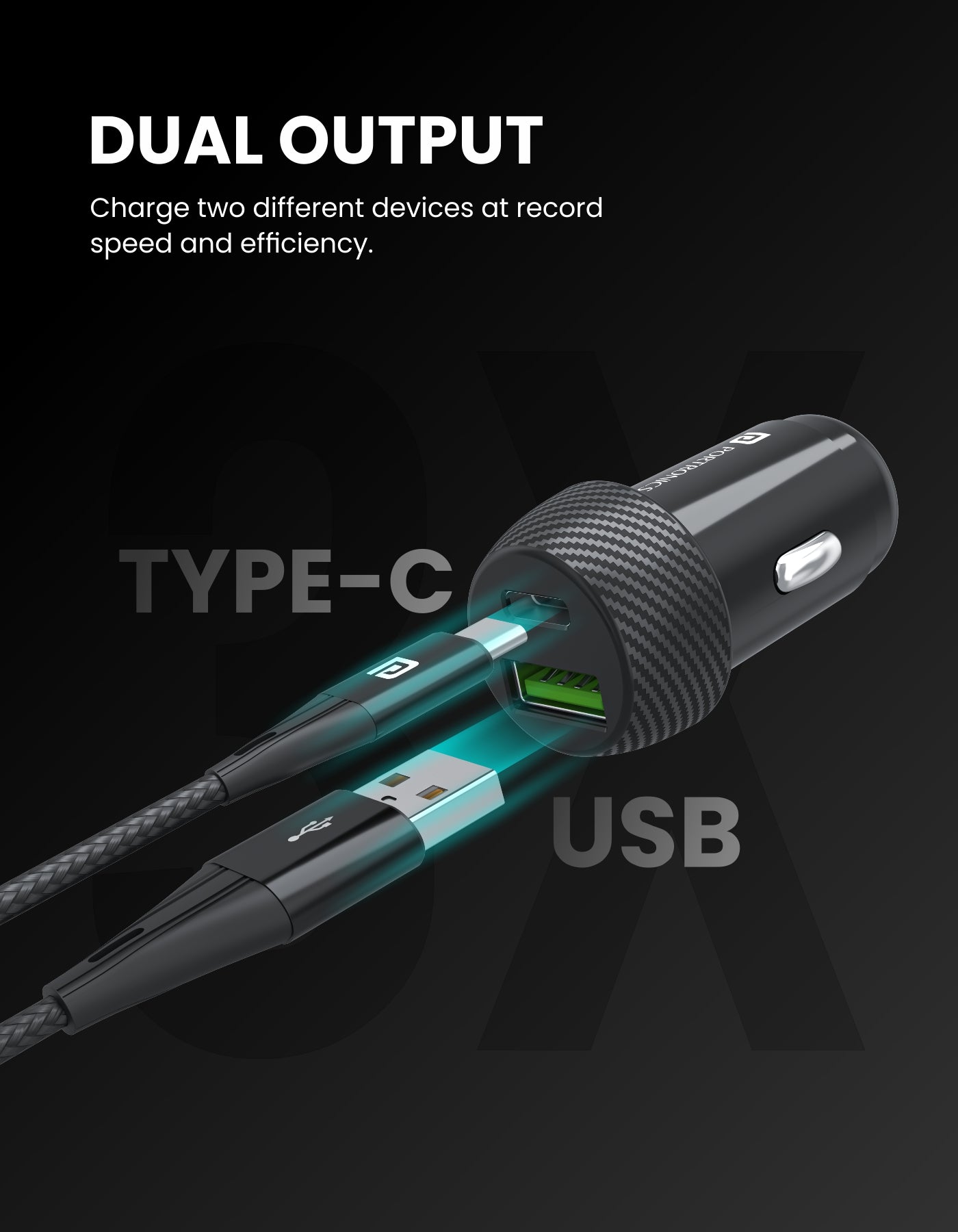 Portronics Car Power 7 best car charger With Compact Body Design. It supports both PD quick charging and QC as well, which makes the port widely compatible as well.