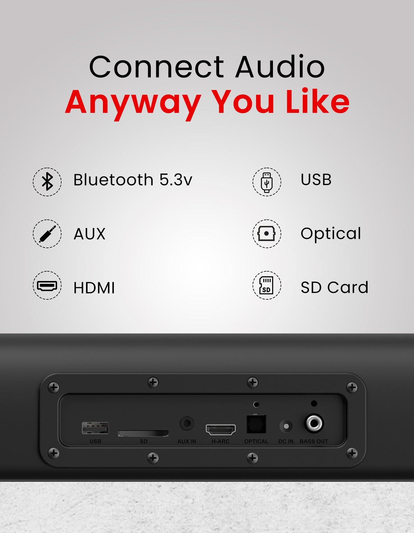 Portronics Pure Sound 105 sound bar for tv 200W Wireless Bluetooth soundbar for easily setup