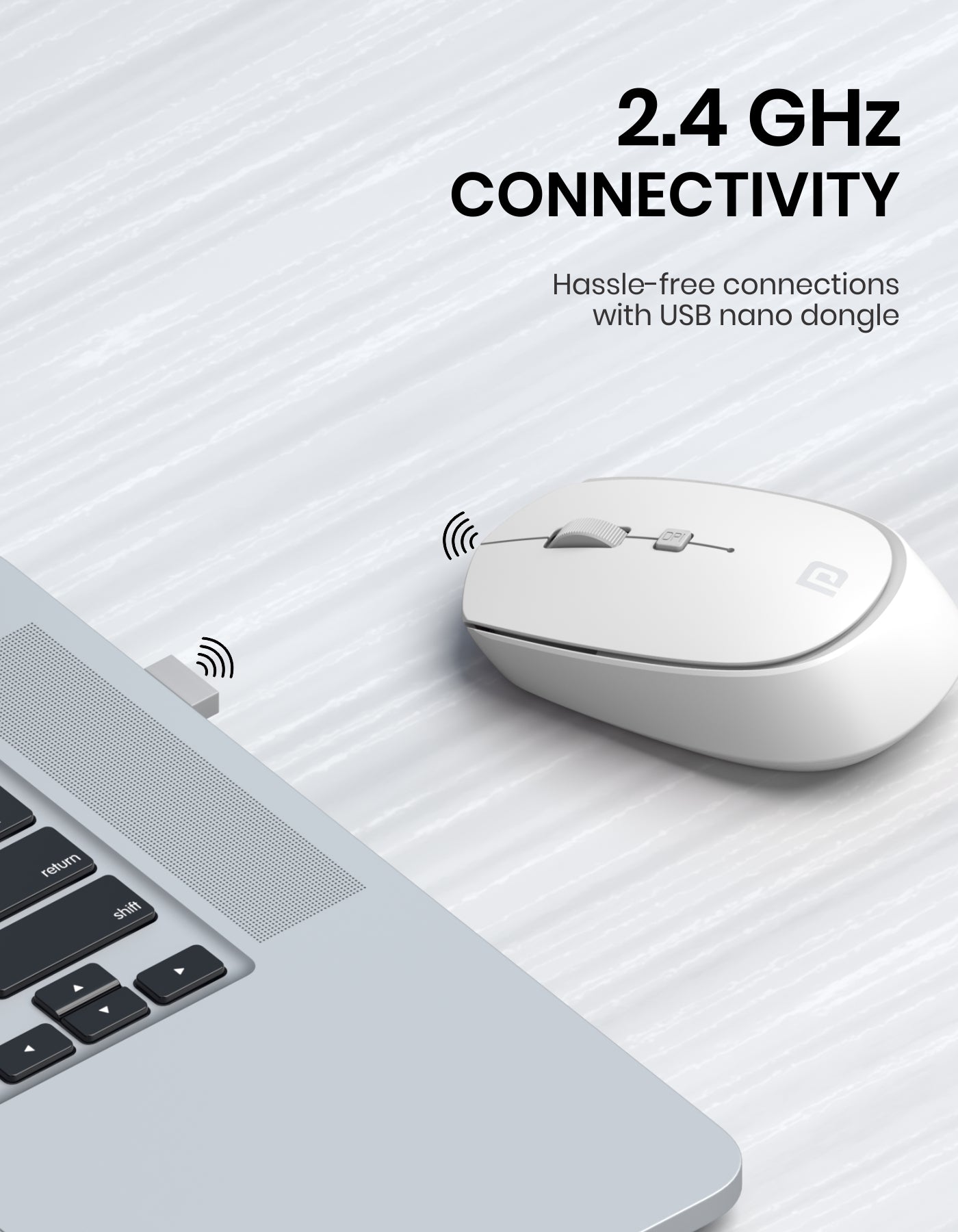 Portronics Toad 23 wireless mouse fast connectivity with nano dongle 