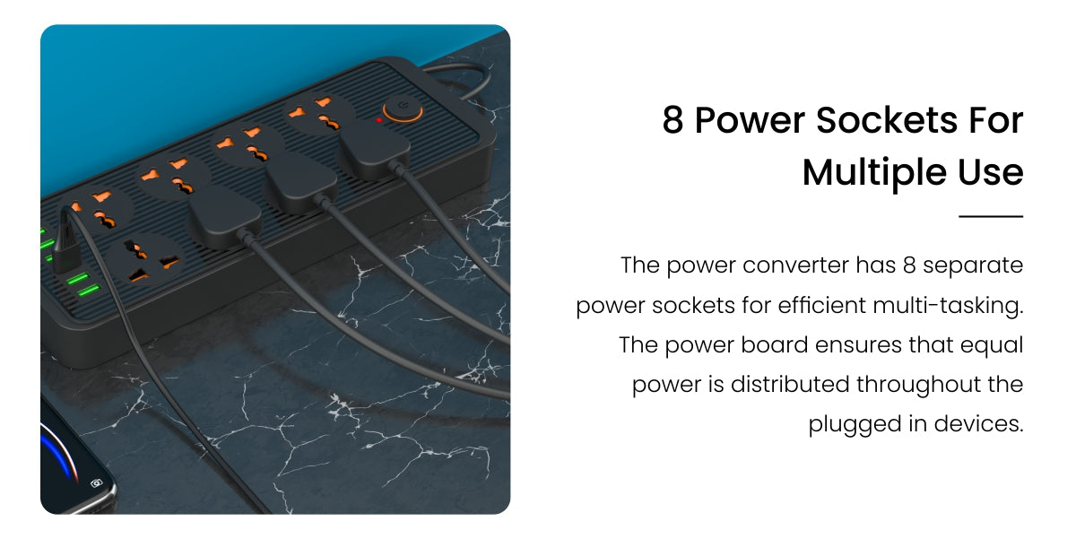 Portronics Power Plate 7 2500W with 6+8 Socket Extension Boards