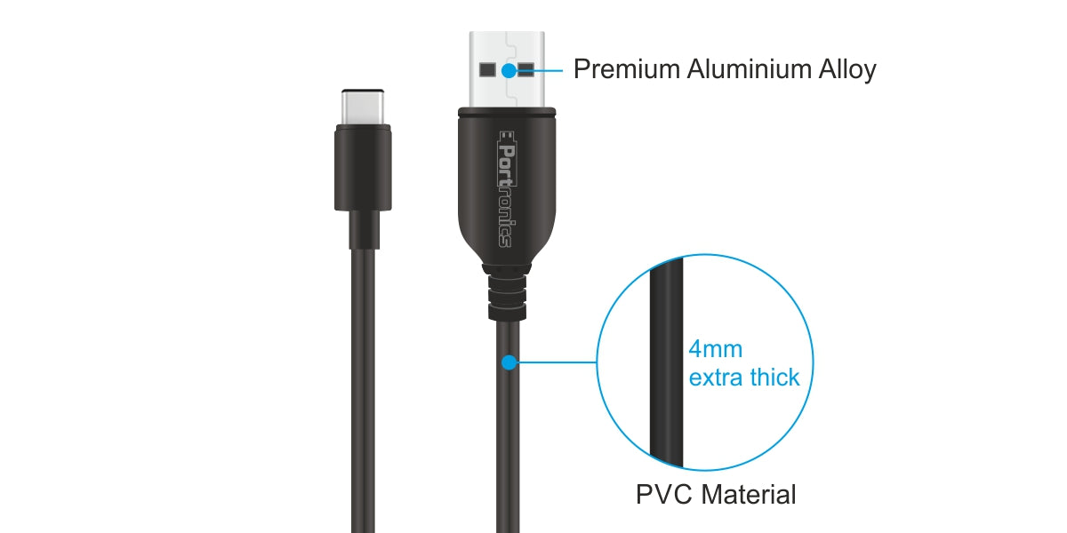 Buy Portronics Combo of 2 Konnect Core Type C And Micro USB cable