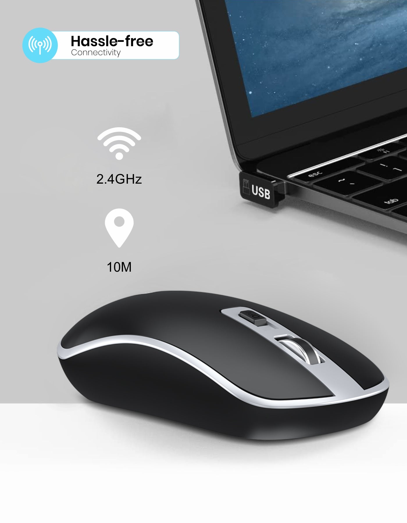 Portronics Toad 14 Wireless Mouse fast wide connectivity