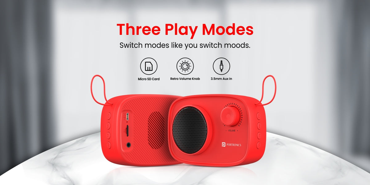 Portronics Pixel 2 Bluetooth Wireless Speaker 3W with three play mode