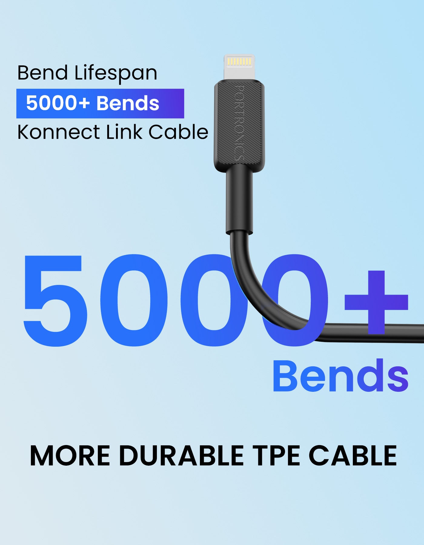 Portronics Konnect Link - 8 pin Fast charging Cable for Iphone| fast charging cable| usb cable for iphone