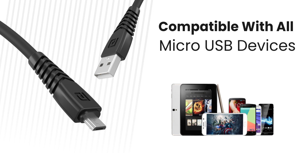 Portronics 2 Cables Combo of Konnect Core Micro USB cable compatible with all micro USB devices