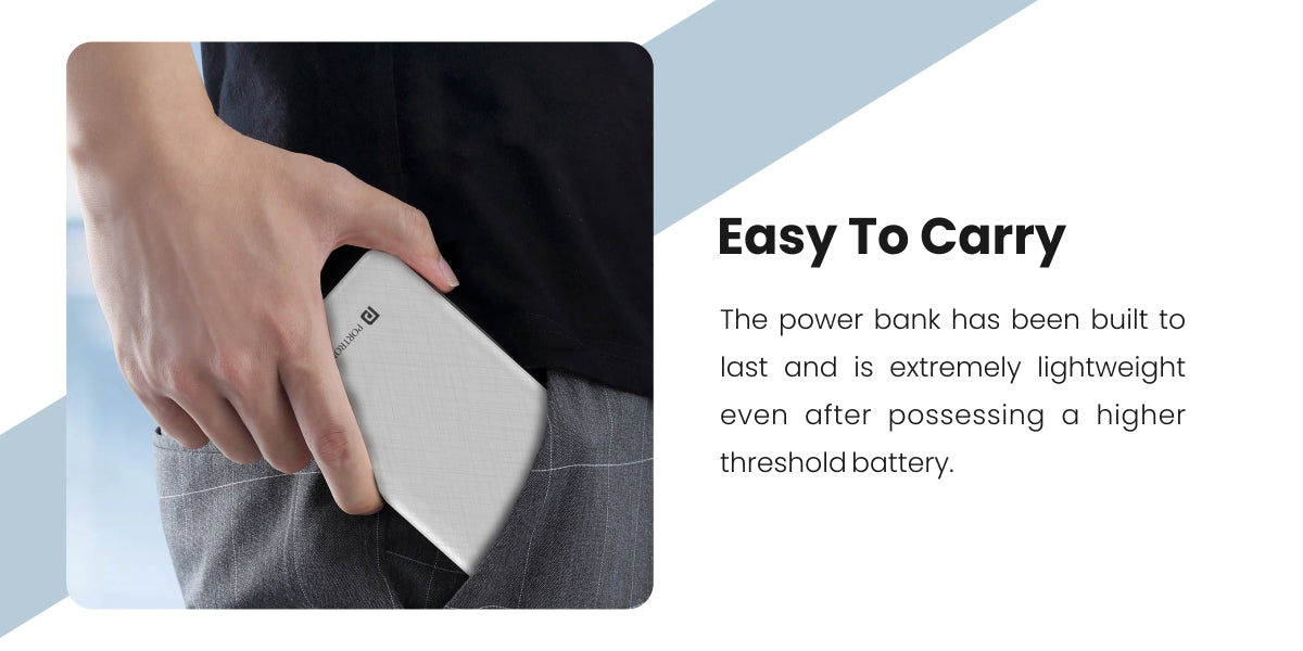 Portronics POWER BRICK II 20K 20000 mah light weight power bank