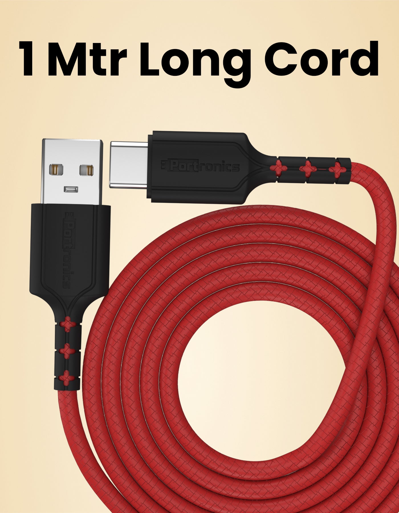 Portronics Konnect Dash Type C Cable 1 meter long cable 