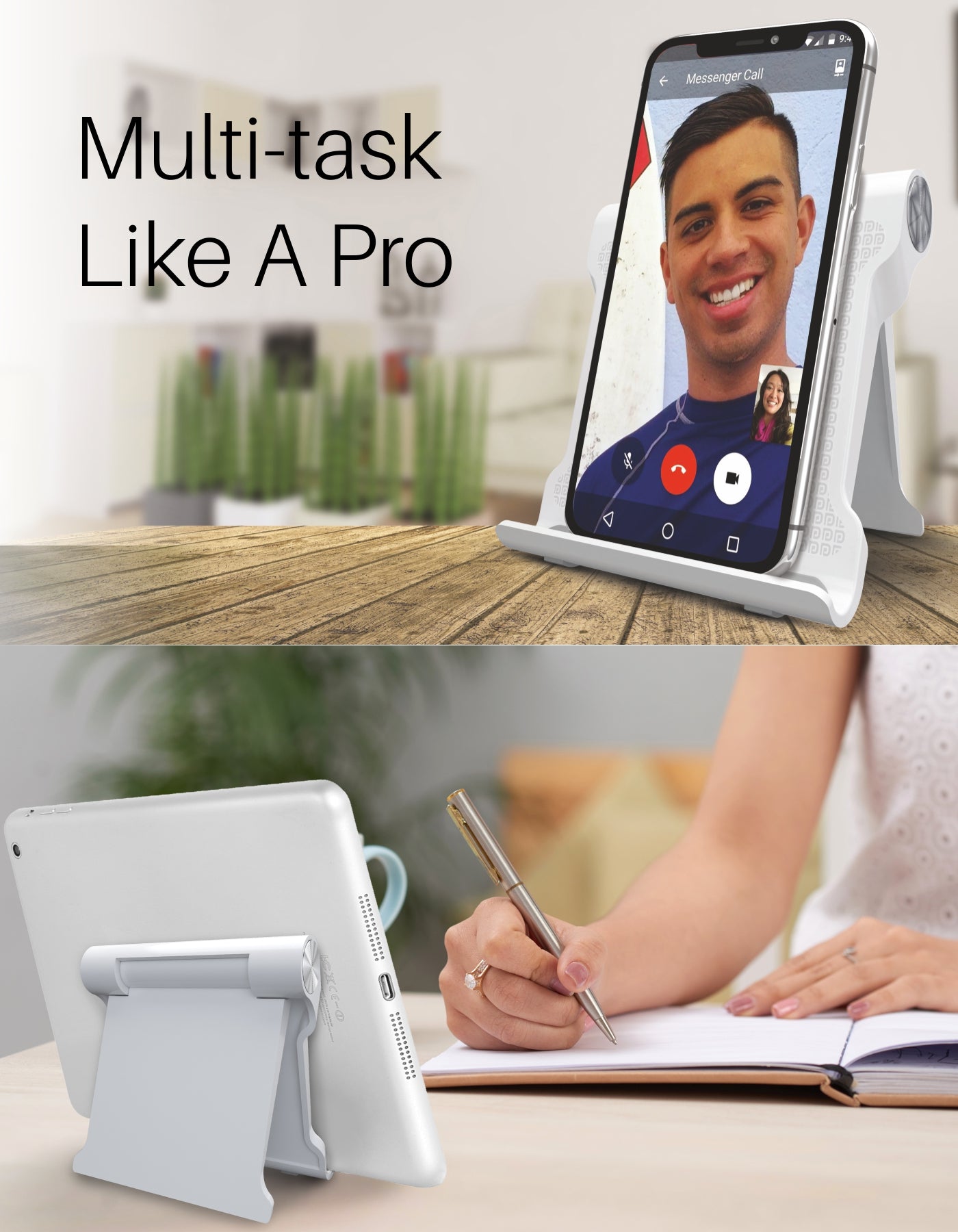 Portronics Modesk 200: Adjustable Mobile Phone Stand Holder multitasking 
