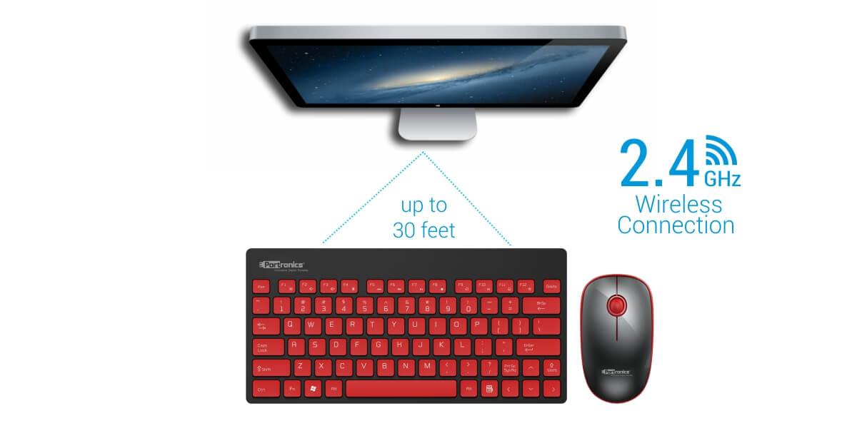 Portronics Key2 Combo Multimedia laptop keyboard and mouse price connect up to 30feet