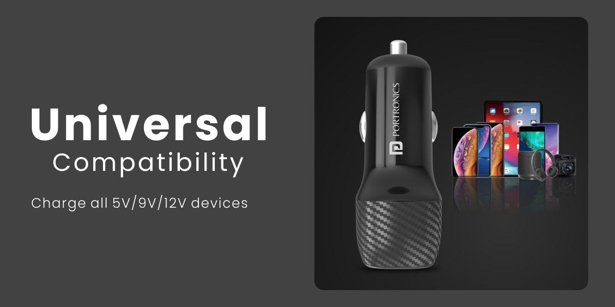 Portronics Car Power 6 with 36W QC + PD Type c & USB car charger