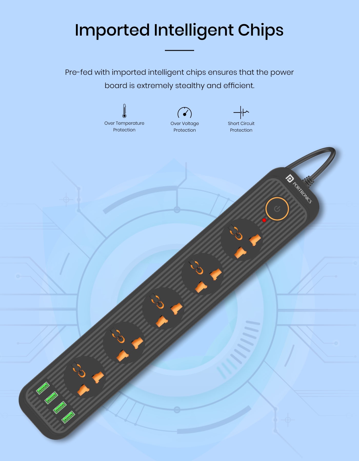 Power Plate 6 - Power bank Board With 5 Power Sockets, 4 USB Ports