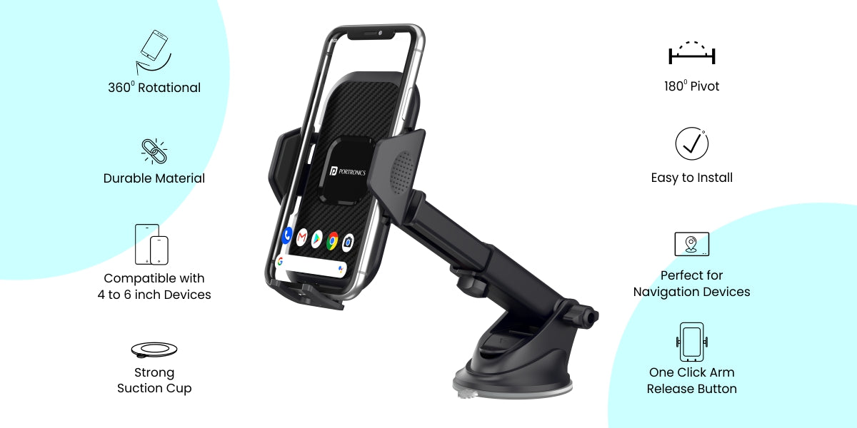 Portronics Clamp M Universal Car Mobile Holder at Best Prices