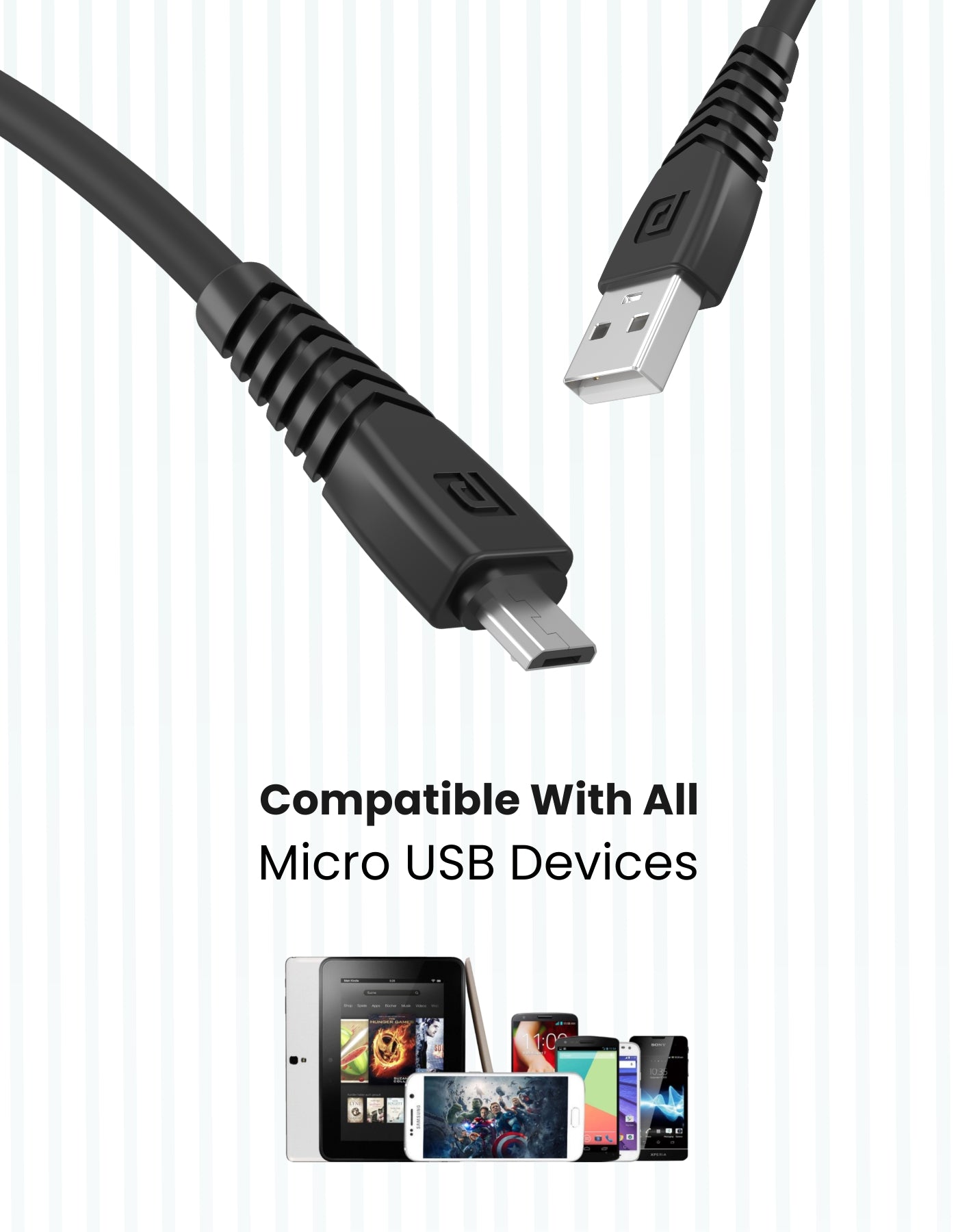 Portronics Konnect Core Micro USB Cable compatible with all Micro usb cable enable devices 