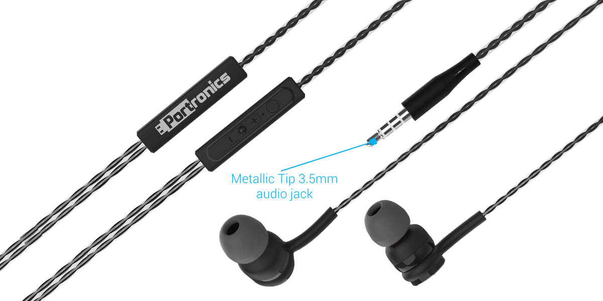 Portronics Conch Gama wired earphone with 3.5mm jack