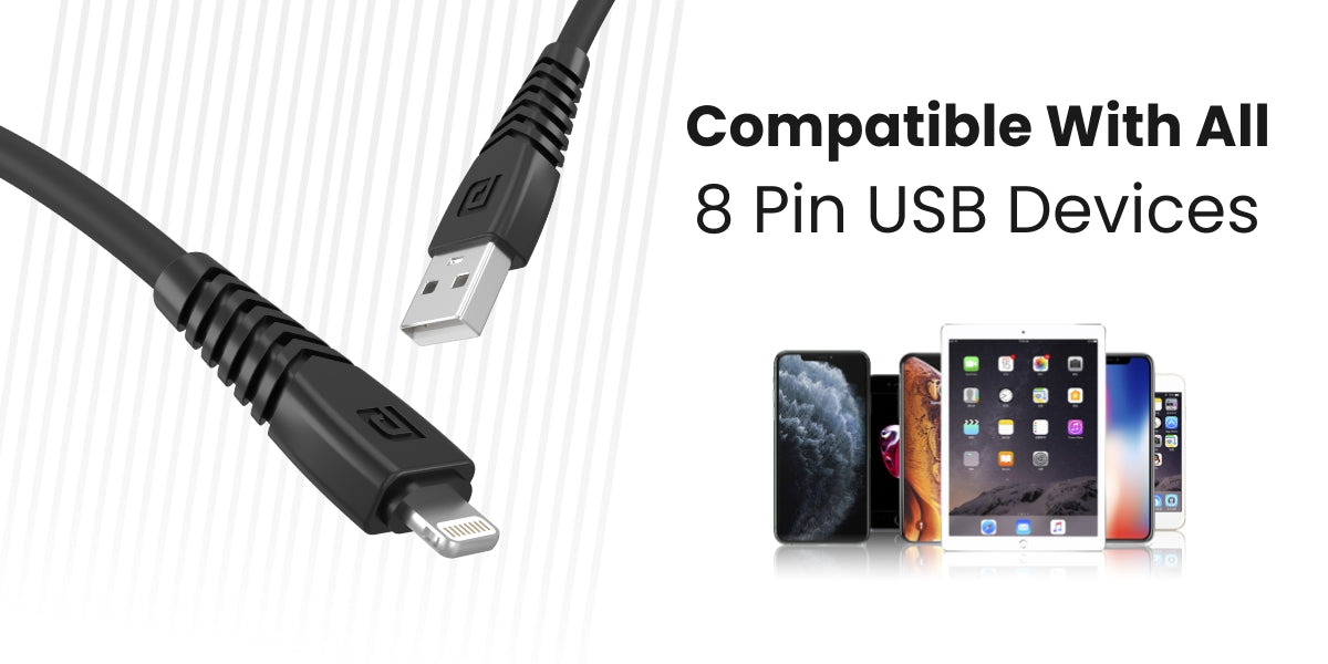 Portronics Konnect Core 8 Pin  USB Cable | USB Charging Cable