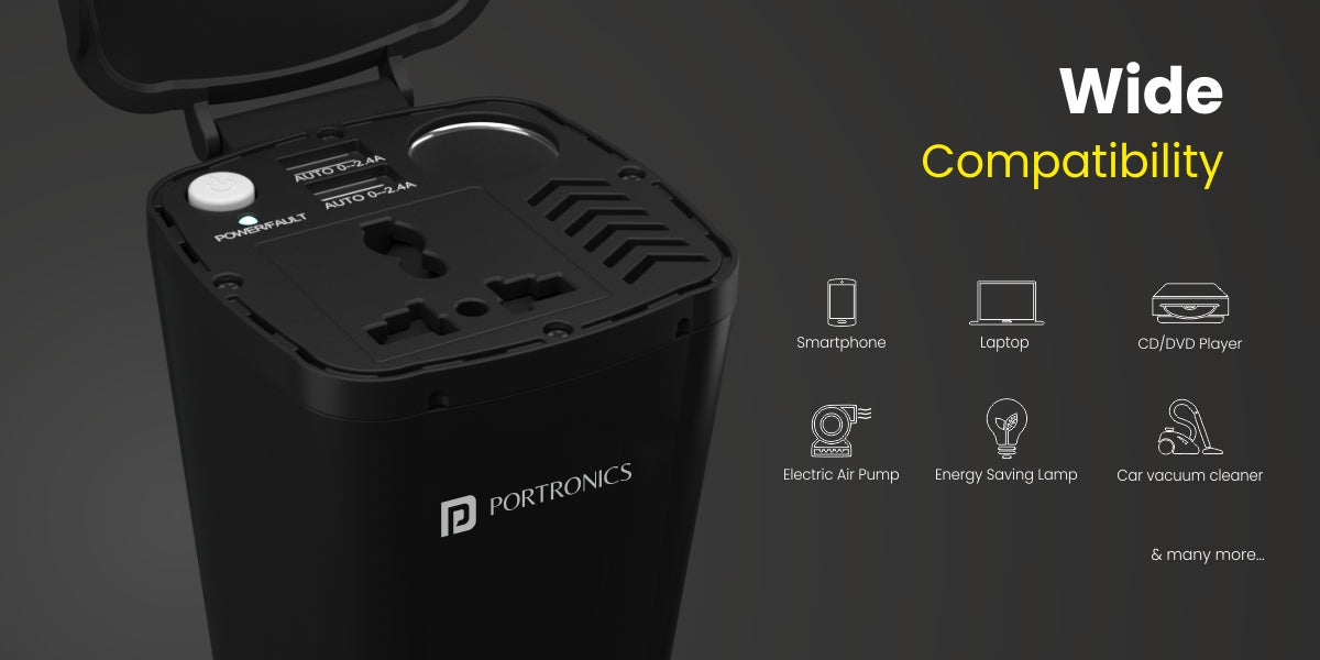 Buy Portronics CarPower One POR 003 200W Car Inverter Online At Best Price  @ Tata CLiQ