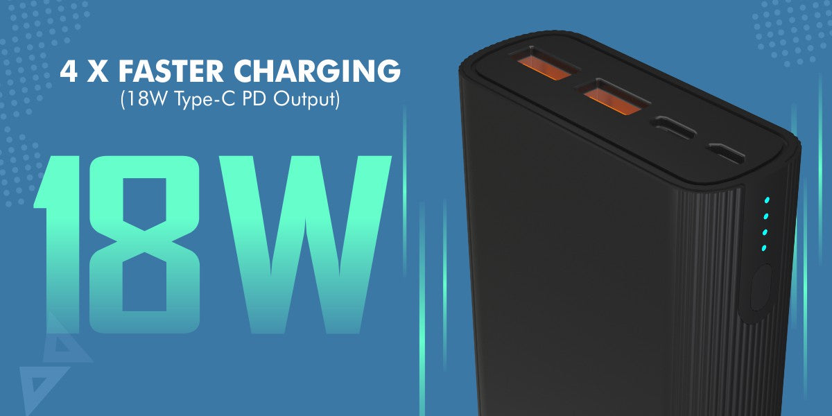 Portronics Power M 20K 20000mah Power bank 4x fast charging