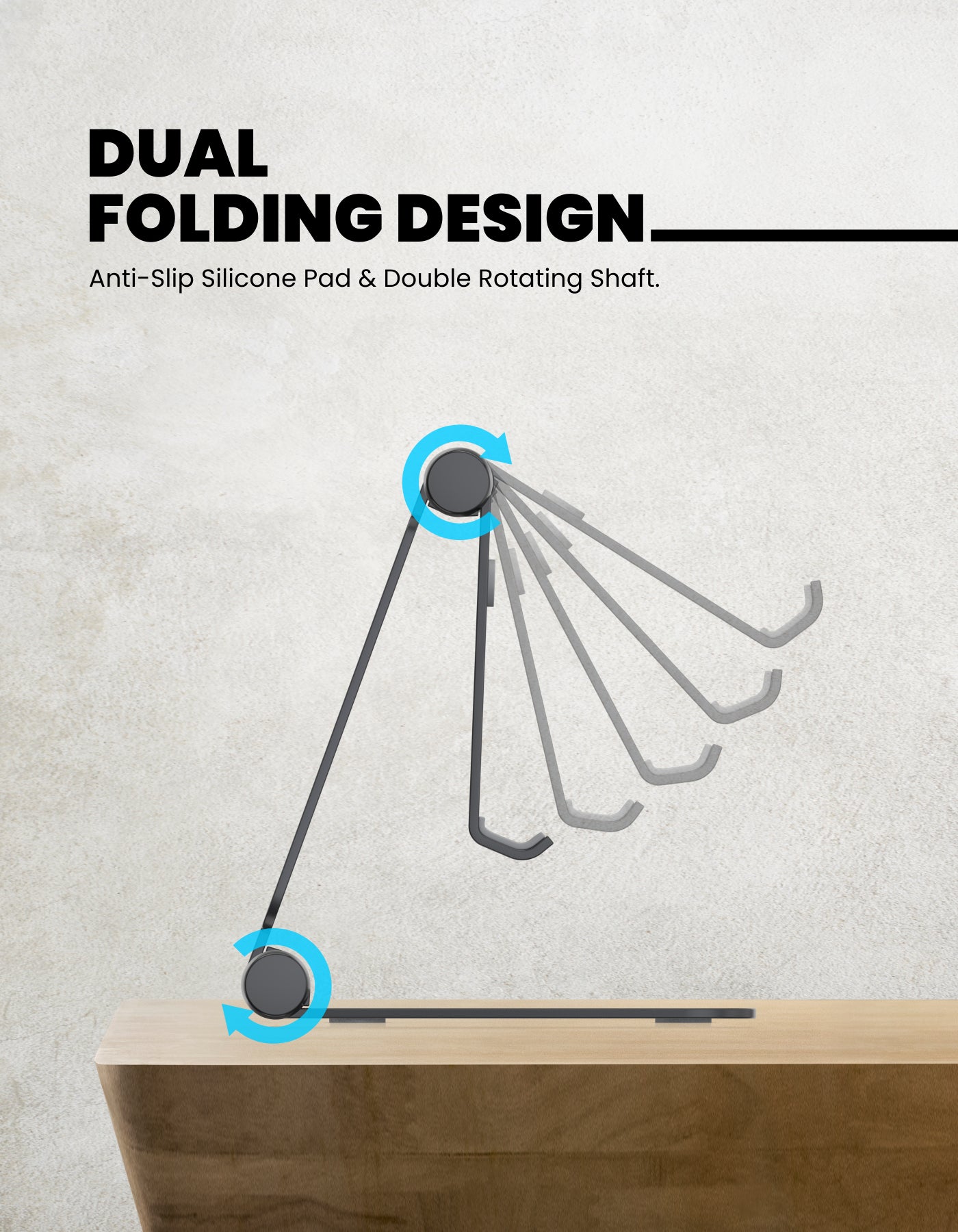 Portronics Modesk Flex Universal Mobile Stand dual folding anti skid 