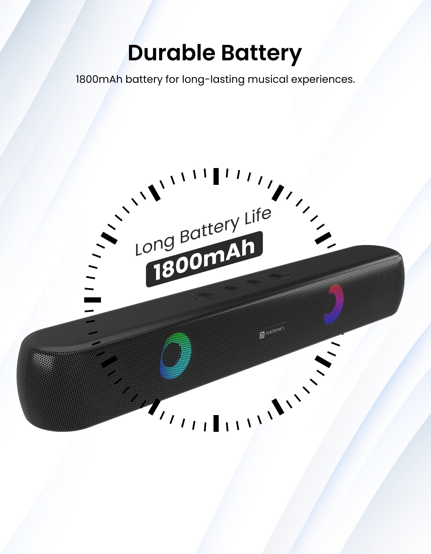 Portronics Decibel 21 Bluetooth Soundbar speaker with power of 1800 mAh