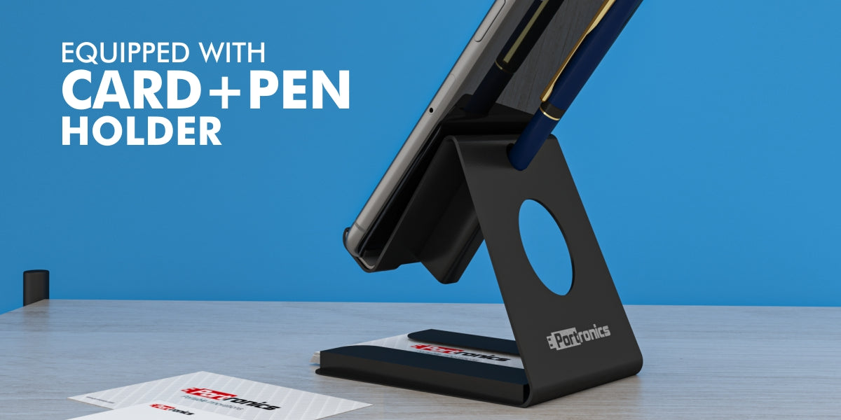 Portronics modesk 4 pen and card holder as well