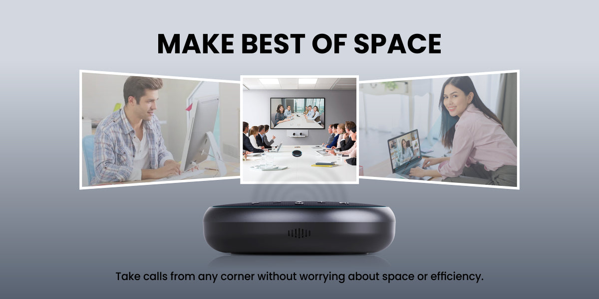 Portronics Talk One 360 Voice Coverage Portable Room Speaker  take call from any where