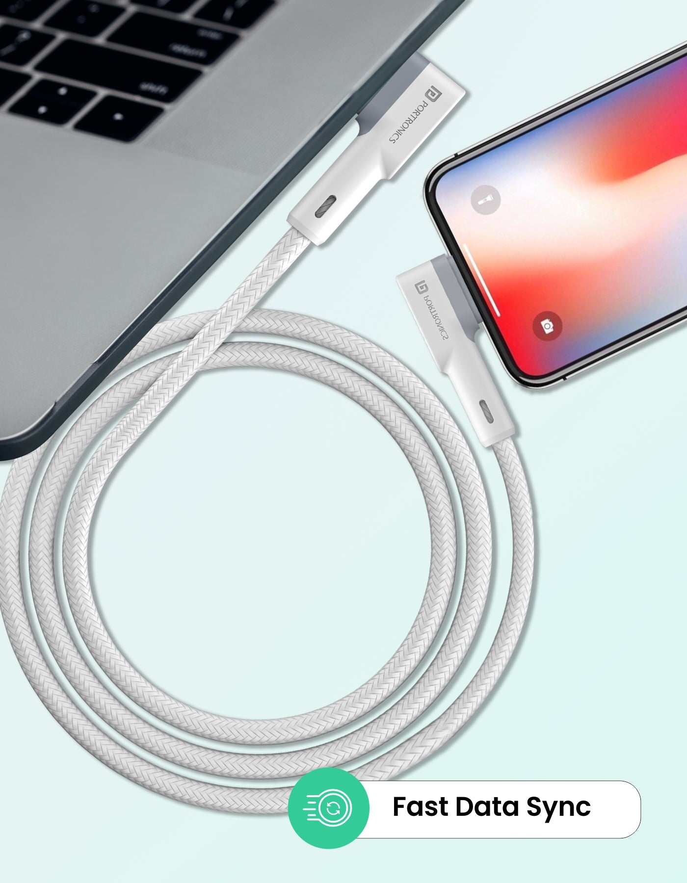 Portronics Konnect L 8 Pin USB Durable Cable For iphone