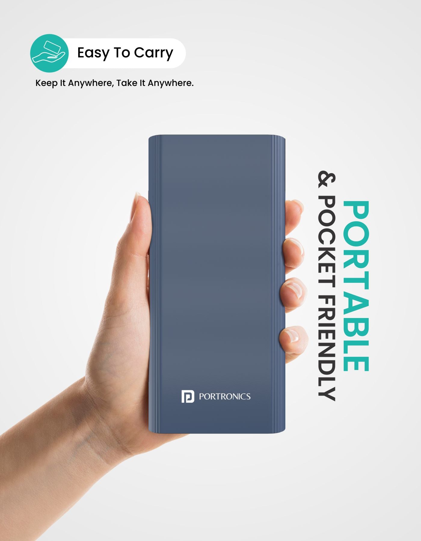 Portronics POWER 45 Power bank 20000mah 45W PD output Fast Charge easy to carry