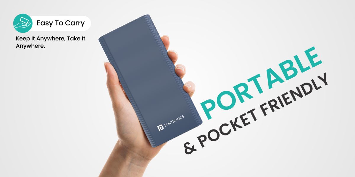 Portronics POWER 45 Power bank 20000mah 45W PD output Fast Charge easy to carry