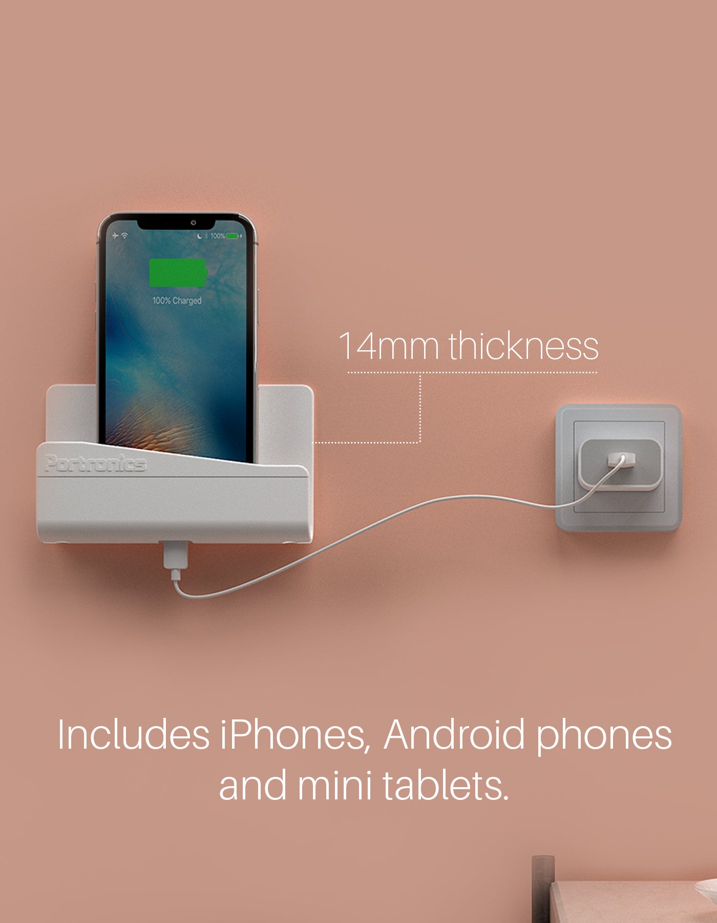 Portronics Modesk 101 Wall Hanging Mobile Holder