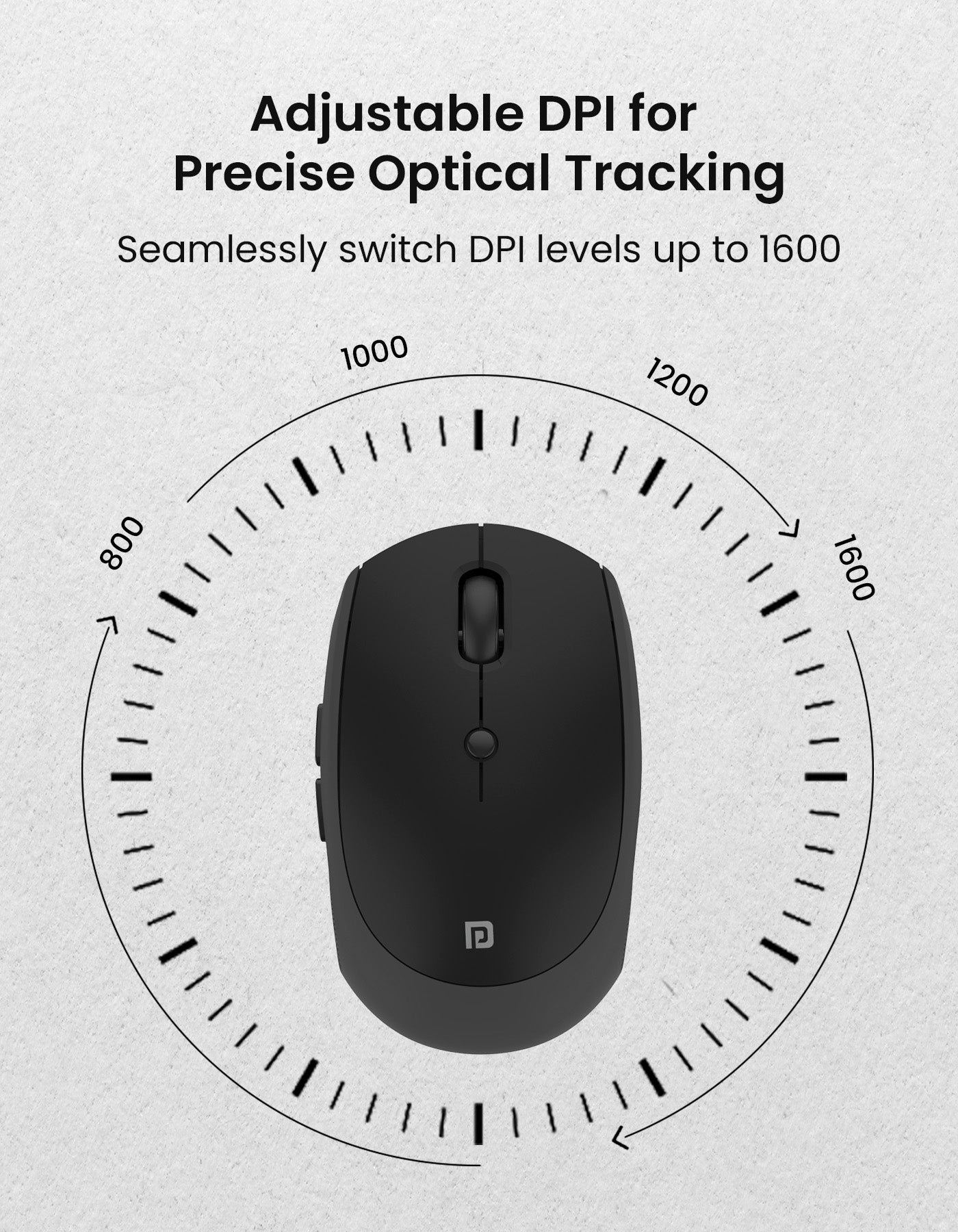 Portronics Toad III Wireless Mouse with adjustable optical tracking