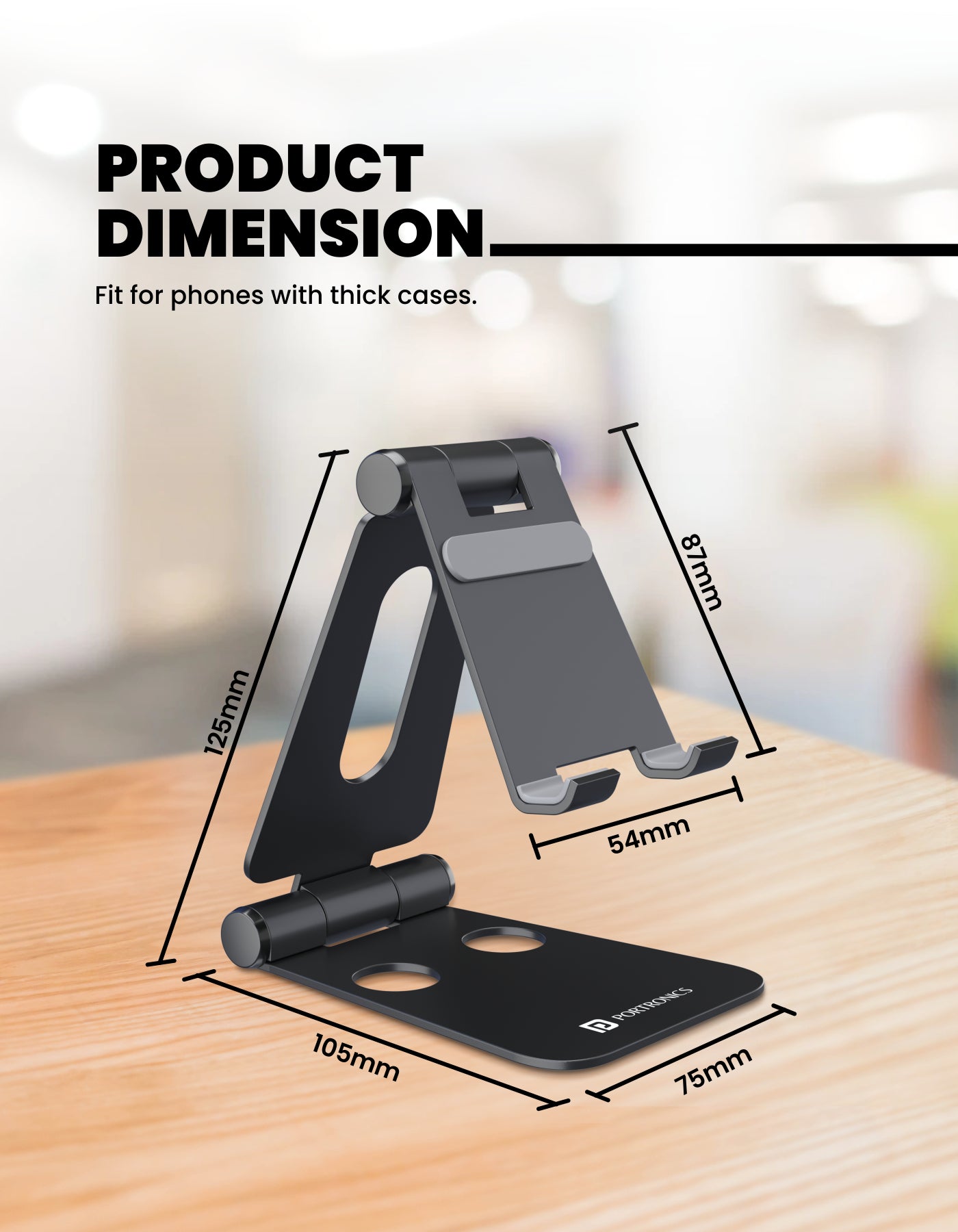 Portronics Modesk Flex Universal Mobile Stand fit for all phones 
