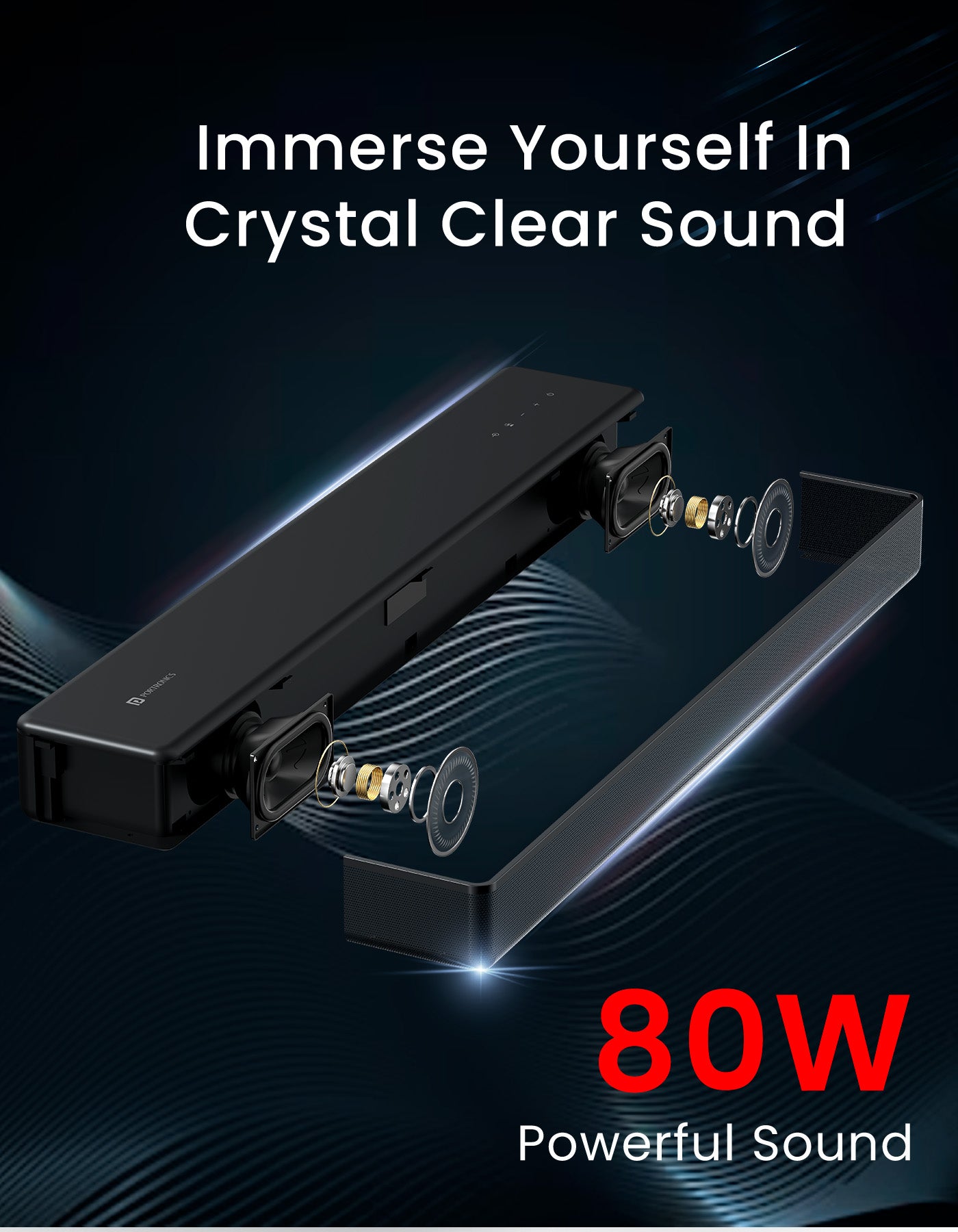Portronics Sound Slick 8 wireless bluetooth Sound bar with all The Right Modes