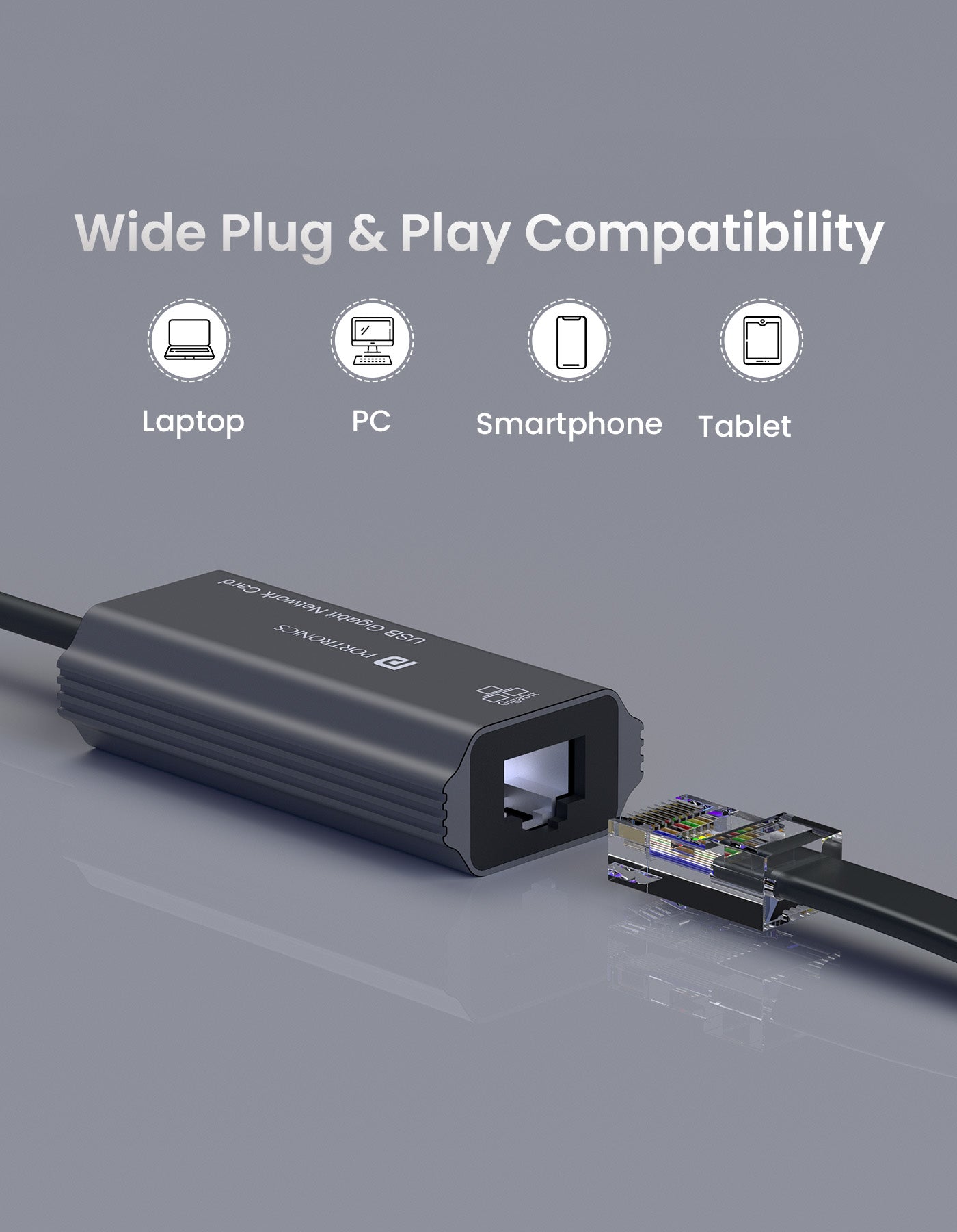 Portronics Mport X1 Ethernet Adapter usb hub compatible with all devices