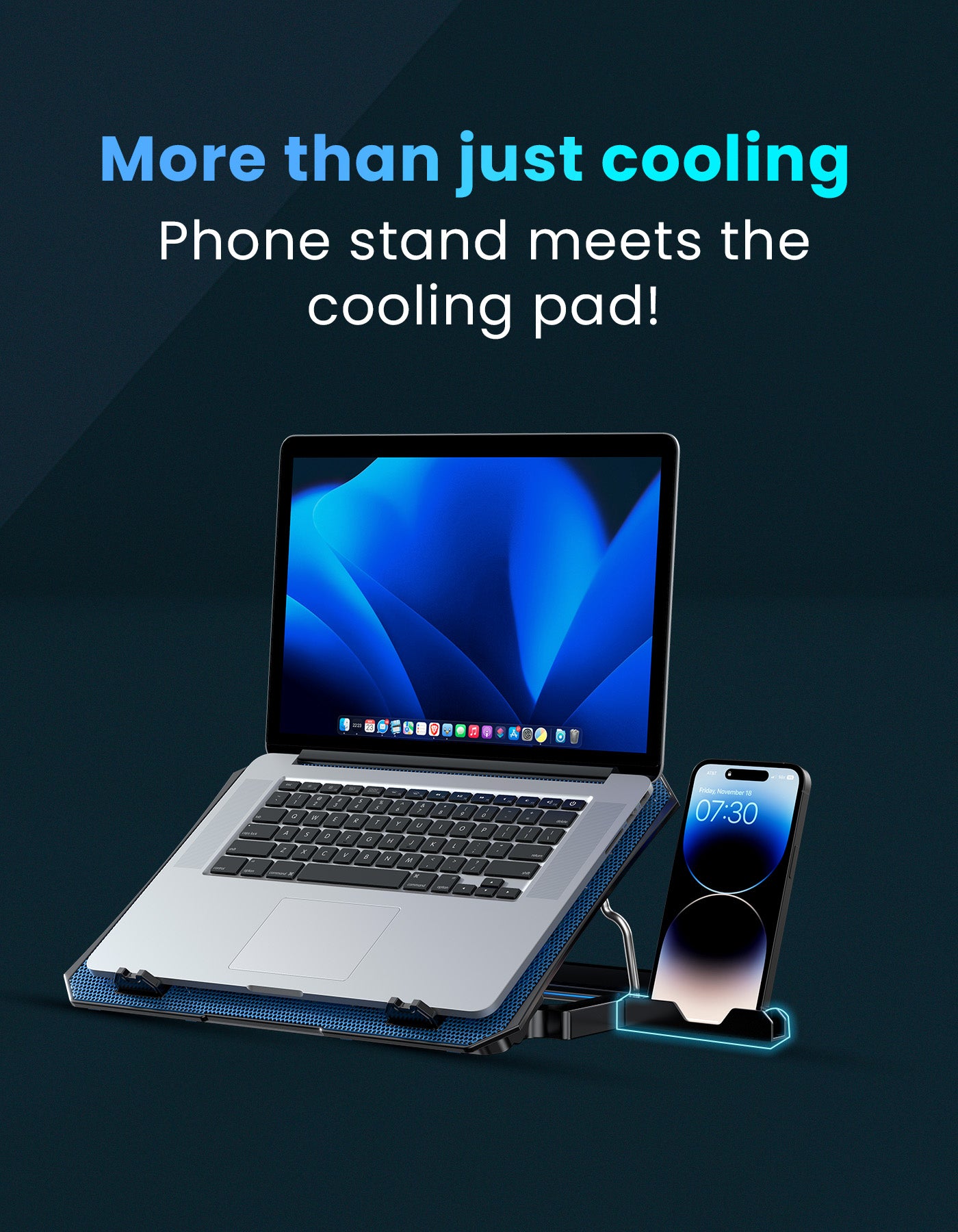 Portronics My Buddy Air 2 Cooling Pad: Portable & Adjustable Laptop/tablet Stand with anti skid pad and handles